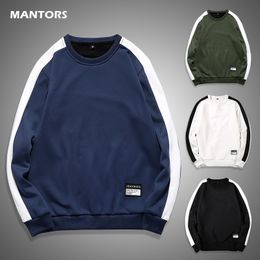 Mens Sweatshirts Plain Hoodies Men Autumn Winter Pullovers Sportswear Man Patchwork Long Sleeve Sweatshirt Streetwear Tops 201103