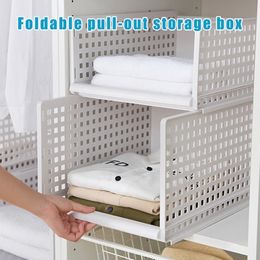 Newly Folding Bin Storage Organiser DIY Plastic Cabinet Shelves for Kitchen Office Bathroom Y200111