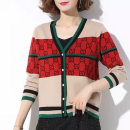 Women's Sweaters 2021 Fashion Ladies Long Sleeve Cardigan Knit Diamond Sweater Korean Ladies Sweater Pullover with Button Fleece Jacket