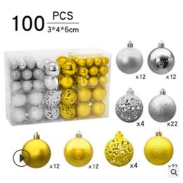 Ball Tree Hollow Balls Hanging Glitter Ornament Xmas Pack Party Wedding for Christmas Decoration Y201020