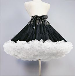 New Short Petticoats Wedding Bride Accessories Little Girls Bridesmaid Crinoline White and Black Flower Girl Formal Dress Underskirt