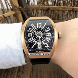 New Yachting V45 SC DT YACHTING OG Mens Automatic Watch Black Dial Rose Gold Case High Quality Gents Sport Watches