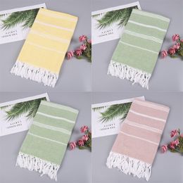 Multi Purpose Good Absorbent Towel Multicolour Polyester Cotton Turkish Tassels Beach Towels Shawl Scarf Yoga Mat Tapestry New 28 12sp L2