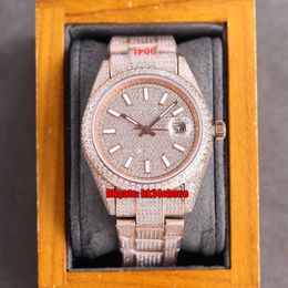 10 Styles Luxury Watches RRF 41MM Datejust Iced Out Full Diamond ETA2824 Automatic Mens Watch Pavé Diamonds Dial Rose Gold Bracelet Ladies Gents Wristwatches