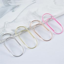 50mm Paperclips 4 Colours Electroplating Metal Paper Clips Photo Clip Bookmarks School Supplies Stationery Office Accessories