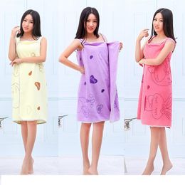 Cartoon Magic Bath Towels Lady Girls SPA Shower Wearable Towel Microfiber Absorbent Fast Drying Body Wrap Beach Dress Bathrobes Towel