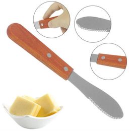 Butter Knife Stainless Steel Spreader Cutlery Butter Spatula Scraper With Wooden Handle Cheese Jam Knives M DREAM B ZEG