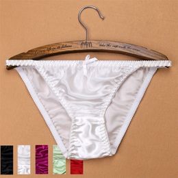 Quality Pure Silk Panties Women 100% Mulberry Silk Briefs Low-waist Lingerie T Thongs M/L/XL/XXL FREE SHIPPING 201112