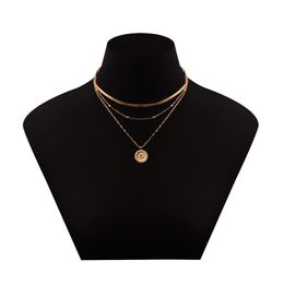 multilayer choker necklace Silver gold chains coin pendant necklaces wrap women fashion Jewellery will and sandy gift