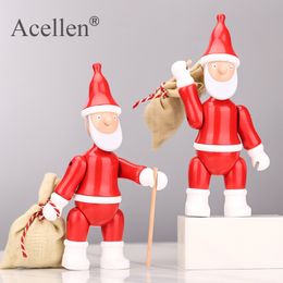 Nordic Decorative Santa Claus Wooden Figurine Kids Room Bedroom Living Room Home Decoration Accessories Ornaments Holiday Gift T200709