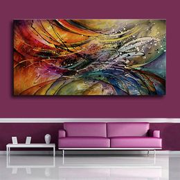 100% Hand Painted Modern Abstract Oil Paintings Home Wall Art Canvas Set With Red White Geometric Artwork For Living Room Decor Y200102