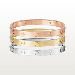titanium screw love bracelet UK - Love Screw Bracelet Designer Bracelets 4 Diamonds Bangle Luxury Jewelry Accessories Titanium Steel Alloy Gold-Plated Never Fade Not Allergic Store:21547556