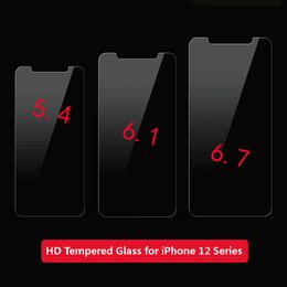 Screen Protectors for iPhone 12 Mini Pro Max HD Tempered Glass for Cell Phone with Retail Paper Box Anti-Scratch Film Drop Shipping