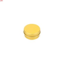 10ml Golden Cream Jar Fashion Lip Gloss Pots Empty Cosmetic Metal Tin Containers Aluminium Round Cans Makeup Tool 50pcs/lotqualtity