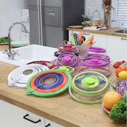 Instant Vacuum Food Seale 4 Pcs Set Vacuum Fresh-keeping Cover Food Wraps Seal Covers Food Grade Reusable Stretch Lid Kitchen Tool LSK1541