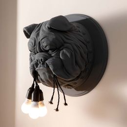 Nordic animal head wall lamps living room dining room study bedroom personality creative designer ktv bulldog dog wall lights