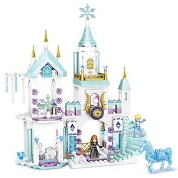 Friends Series 7008 The A And E's ICE Playground Castle House Set Movies DIY Building Block Toys For Girls Kids Creative Gifts Q1221
