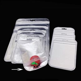 Silver Golden Color Jewelry Bags 50 pieces Resealable Mylar Clear Zip Lock earrings necklaces bracelet Storage Packing