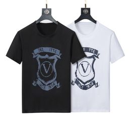 T shirts for men cotton T-shirt round neck double thread spring summer 22ss letter high street loose trend short sleeve male clothing #015