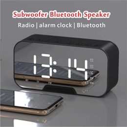 Bluetooth digital desktop music radio alarm clocke speaker decorative table clock with thermometer FM 201120