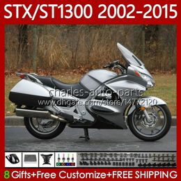 Fairings For HONDA ST1300 STX1300 Pan European 2002-2015 Body 93No.60 STX ST 1300 ST-1300 Hot Silvery 02 03 04 05 06 07 08 09 10 11 12 13 14 15 STX-1300 2002 2015 Bodywork