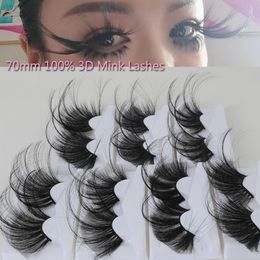 70mm Lashes Super Long False Eyelashes 3D-8D Mink Eyelashes Exaggeration Fluffy Messy Criss-cross Dramatic Extension Eyelashes Makeup Beauty