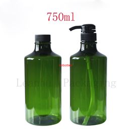 Green Plastic Lotion Cream Pump Shampoo Bottles,Refillable Cosmetics Packaging Container,750ML Personal Care Shower Gel Bottlespls order