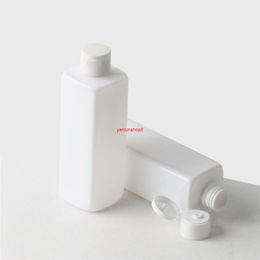 40pcs 250ml white empty square plastic bottles with flip top cap,travel PET makeup bottle for cosmetic packaging shower gelgood package