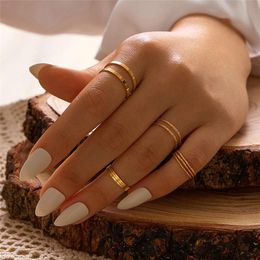 10 Pcs/Set Fashion Simple Design anillos Vintage Gold Silver Colour Rings Sets for Women Jewellery Female Boho Ring