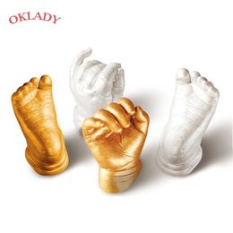 Oklady Hand Foot Print Mold for Baby Powder Plaster Casting Kit Handprint Footprint Keepsake Gift Baby Growth Memorial Kid LJ201105