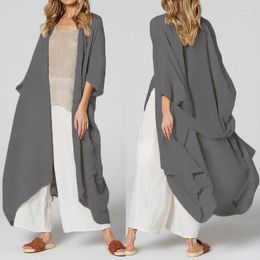 Women's Blouses & Shirts Women Vintage Kimono Cardigan Long Blouse Belted Casual Loose Beach Cover Up Blusas Femininas Plus Size Tops 5XL1