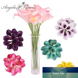 HI-Q 11PCS Artificial decorative flowers PU Real Touch 15 COLORS Mini Calla Lily Wedding party HOME table Christmas decor