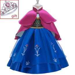 2020 cosplay New Children's Princess Dress Girl baby Princess Long Sleeve Party Dress + cloak Kids Christmas Clothes girls dress LJ200921