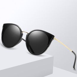 2020 Red Polarised Sunglasses Women Metal Classic Rounde Full Frame Sun Glasses Ladies Retro Brand Designer UV400 Shades 1271