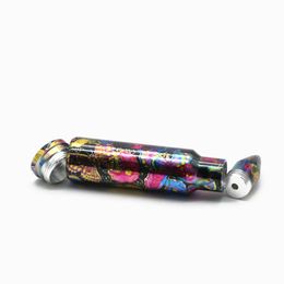 glass Bullet Shape Smoke Pipes Printed Smoking Pipe Dry Herb Holder Cigarette Hookah Plus Size Accessories Assorted Co