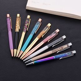 Wholesale Multi Colors Crystal Ballpoint Pen Metal Ball Pens for Writing Christmas Gift Free Shipping WB2789