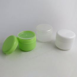 30 x 50G Travel Empty Green White Clear PP Cosmetic Cream Jar Pot 50cc Containers