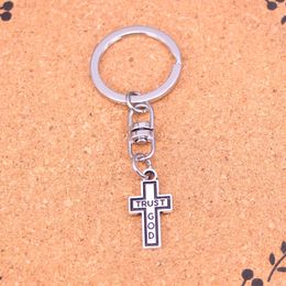 Fashion Keychain 24*13mm cross trust god Pendants DIY Jewellery Car Key Chain Ring Holder Souvenir For Gift