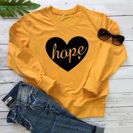 Hope Heart Sweatshirt Cute Women Christian Inspirational Quote Sweatshirts Casual Long Sleeve Jumper Encouragement Pullovers T200525