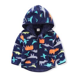 Children Outerwear Baby Boys Coat & Jacket Winter Hooded Coats Winter Jacket Dinosaurs Kids Coat children's Warm Girls clothing 201125