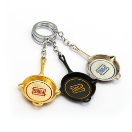 PUBG Saucepan Key Chains Metal Fashion Car Bag Chaveiro PUBG Keychain Pendant Cool Jewelry Key Ring Champion Pot