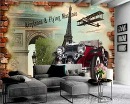 3d European Style Wallpaper Retro Car Aeroplane Wallpaper HD Digital Printing Moisture-proof 3d Wallpaper