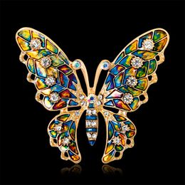 Gold Butterfly brooch crystal Rhinestone brooches pins for women mens Wedding Bouquets fashion Jewellery will and sandy gift