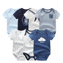 Baby Girl Clothes Cotton Newborn Boy Baby Romper 7Pcs/lots Short Sleeve Toddler Costume Cartoon Baby Onesie Jumpsuit 201027