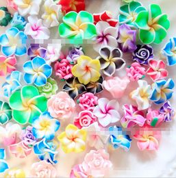 mobile phone shell DIY accessories quick 50pcs one pack of environmental friendly soft pottery eggflower rose mixed batch blessing bag cream