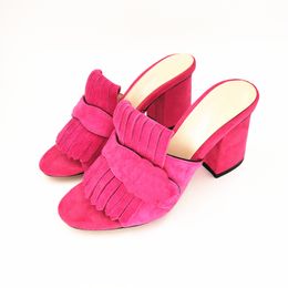 Fashion Summer Sandals Real Suede Leather Women's Shoes High Heels Pumps Women Open Peep Toe Shoes Top Quality Brands Shoes 1010