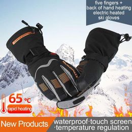 Ski Gloves Winter Electric Heated Windproof Cycling Warm Heating Touch Screen Skiing Battery For Men Women1