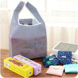 1pc Eco Shopping Bag Fashion Printing Foldable Reusable Tote Folding Pouch Convenient Large-capacity Storage Bags