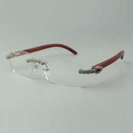 2022 natural original wooden glasses frame 3524012 with luxury bouquet diamonds for unisex, size: 56-36 -18-135mm