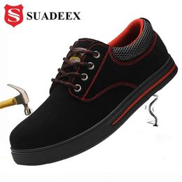 SUADEEX Men's Safety Steel Toe Construction Protective Footwear Lightweight Shockproof Work Sneaker Shoes For Men Women Y200915
